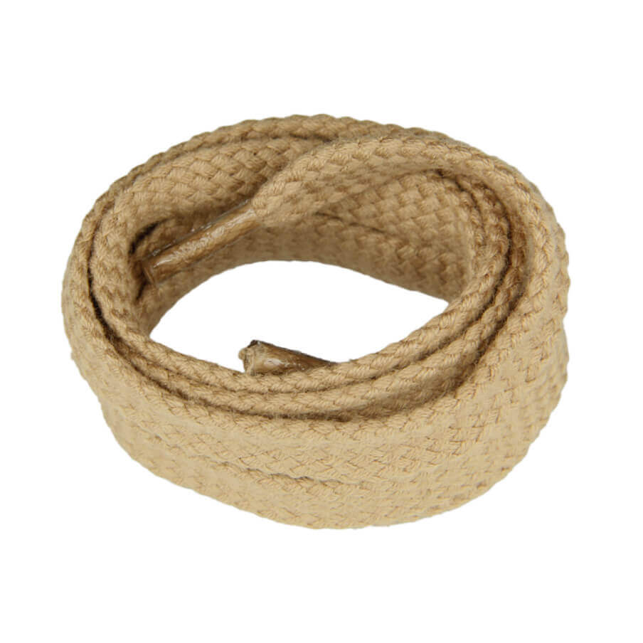 Flat Beige Shoe Laces in 100 Cotton