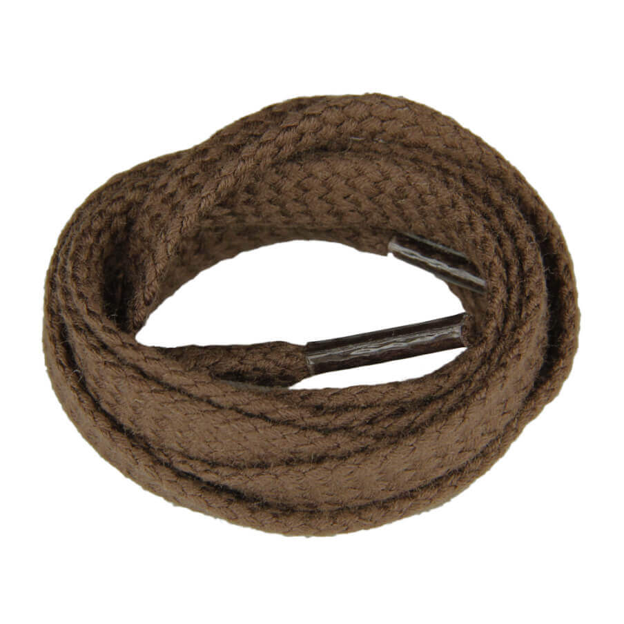 Flat Dark Brown Shoe Laces in 100 Cotton