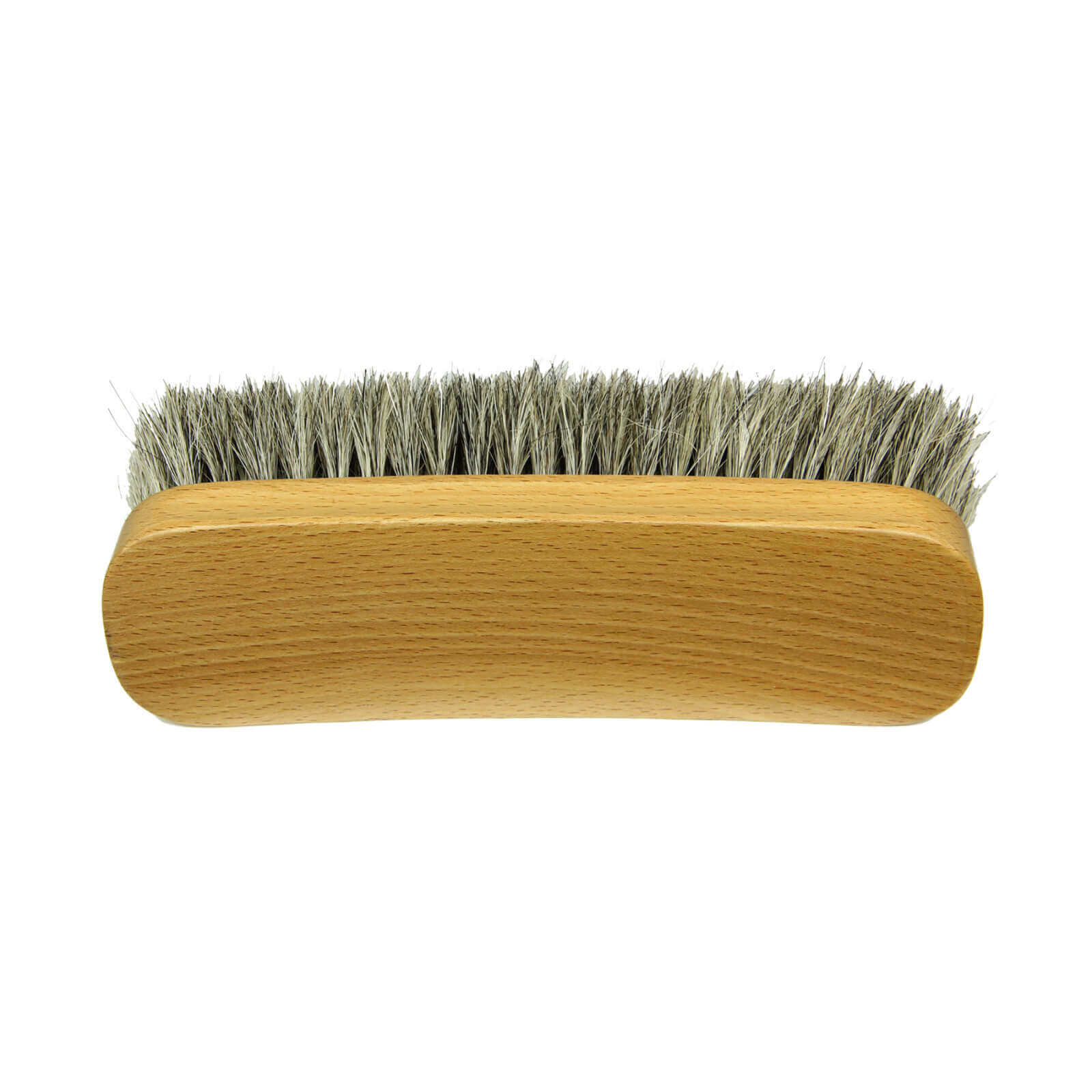 Large Shoe Shine Brush with Genuine White Horsehair