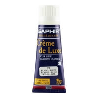 Saphir White Deluxe Shoe Cream with Applicator Sponge