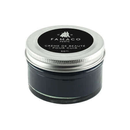 Crème à Chaussures Famaco - Nourrit Et Polit Le Cuir, Couleur Bleu Électrique, Pot De 50 Ml - Pour Un Cuir Brillant Et Protégé