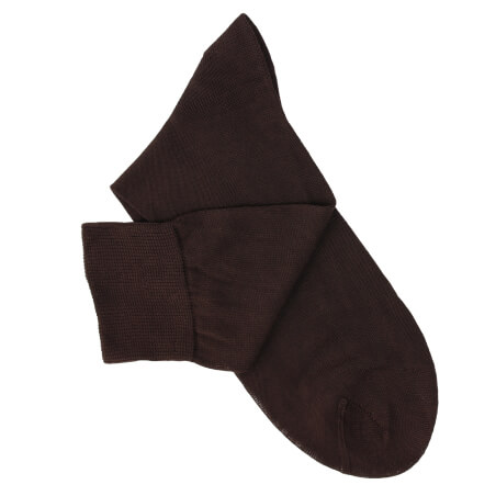 Brown Cotton Lisle Socks
