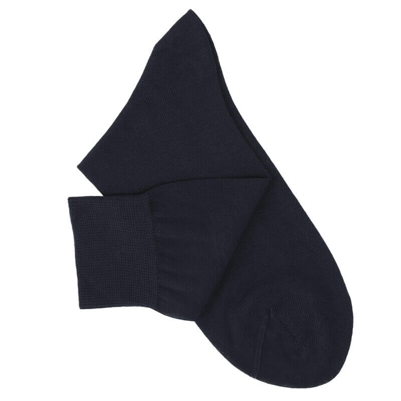 Monsieur Chaussure Basic Navy Blue Cotton Lisle Socks