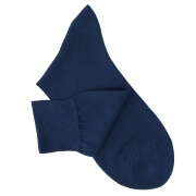 Petrol Blue Cotton Lisle Socks
