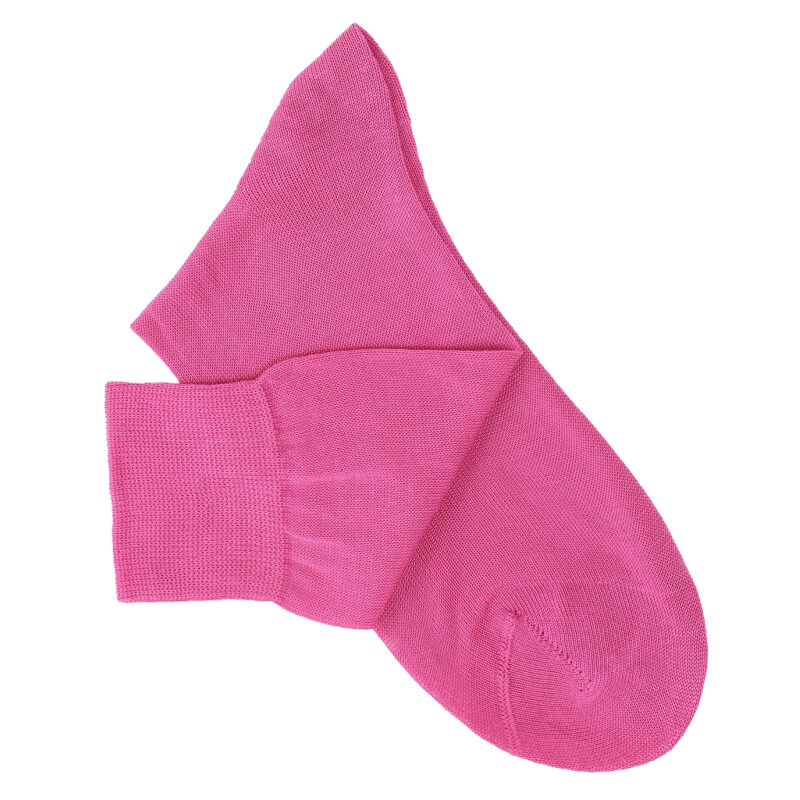 Fuchsia Pink Cotton Lisle Socks
