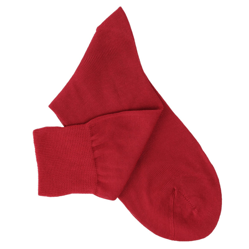 Chaussettes maille rasée rouge