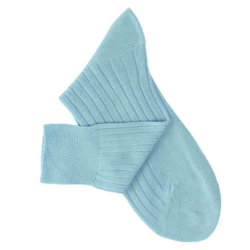 Monsieur Chaussure Basic Turquoise Lisle Socks