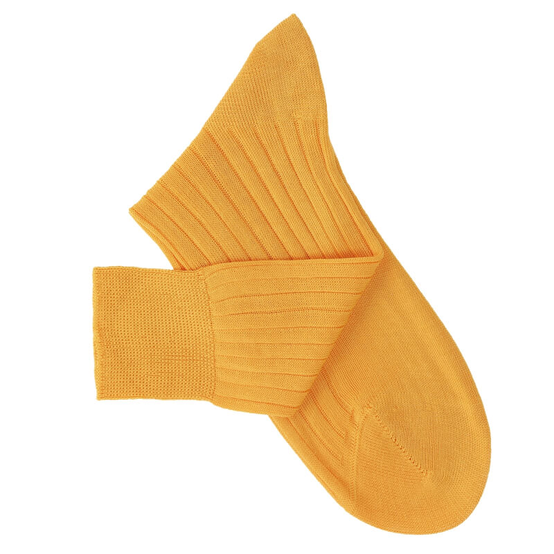 Chaussettes fil d'Ecosse jaune orangé