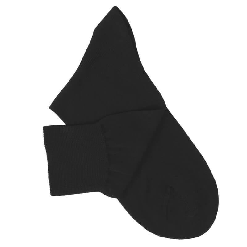 Black Cotton Lisle Socks