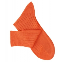 Chaussettes à côtes fil d'Ecosse orange