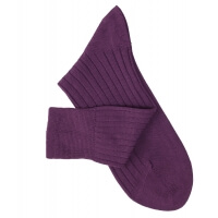 Chaussettes à côtes fil d'Ecosse violet