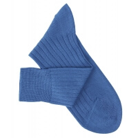 Chaussettes à côtes fil d'Ecosse bleu vif