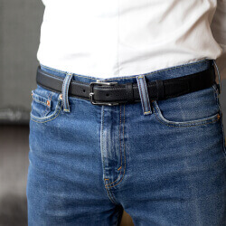 Ceinture cuir grainé MC02 - Noir