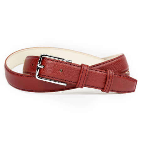 Grained Leather Belt MC02 - Garnet