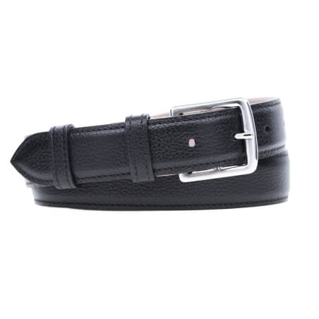 Grained Leather Belt MC03 - Black Grained Leather Belt MC03 - Black
