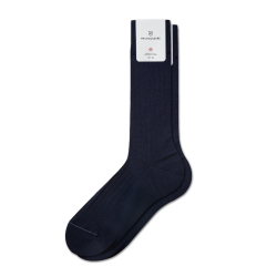 Monsieur Chaussure Navy Blue Lisle Socks