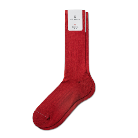 Monsieur Chaussure Red Lisle Socks