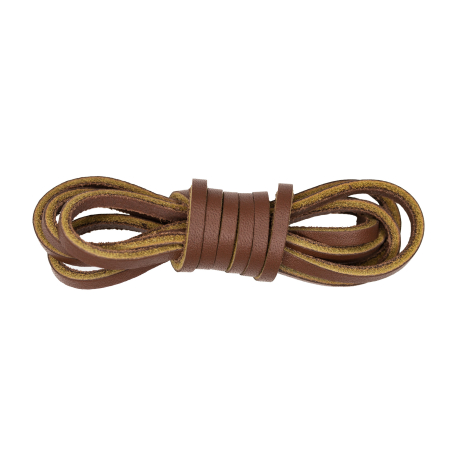 Lacets cuir bateau Bicolore Jaune Marron