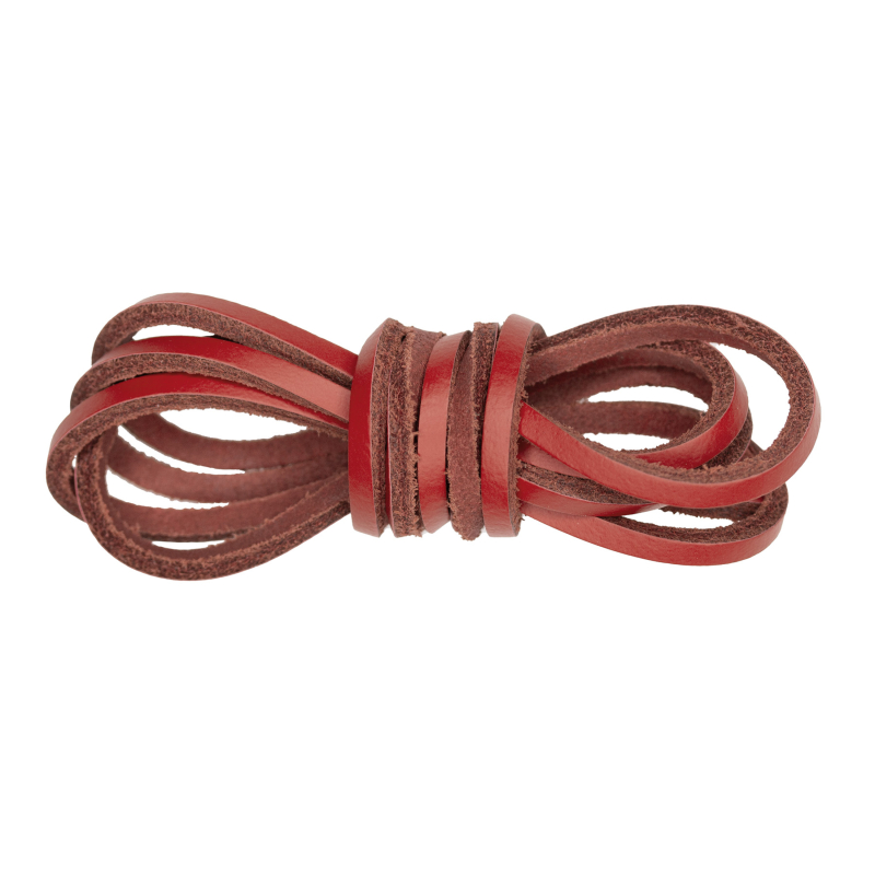 Lacets cuir bateau Rouge