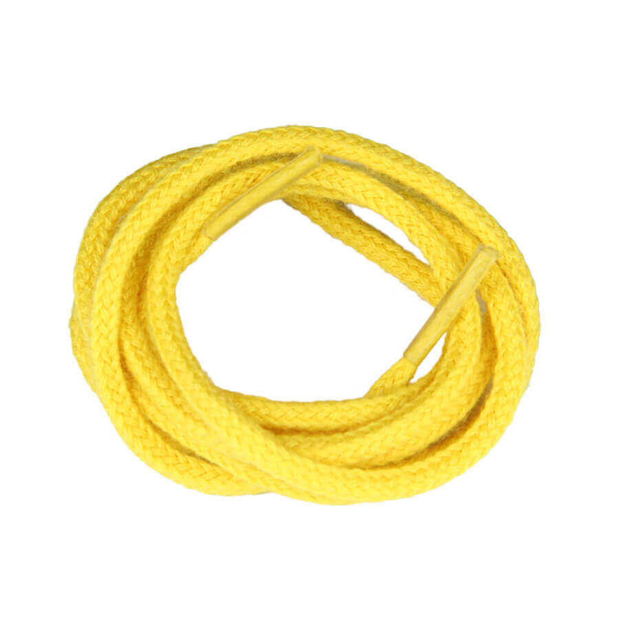 Fine Round Yellow Shoe Laces in 100 Cotton