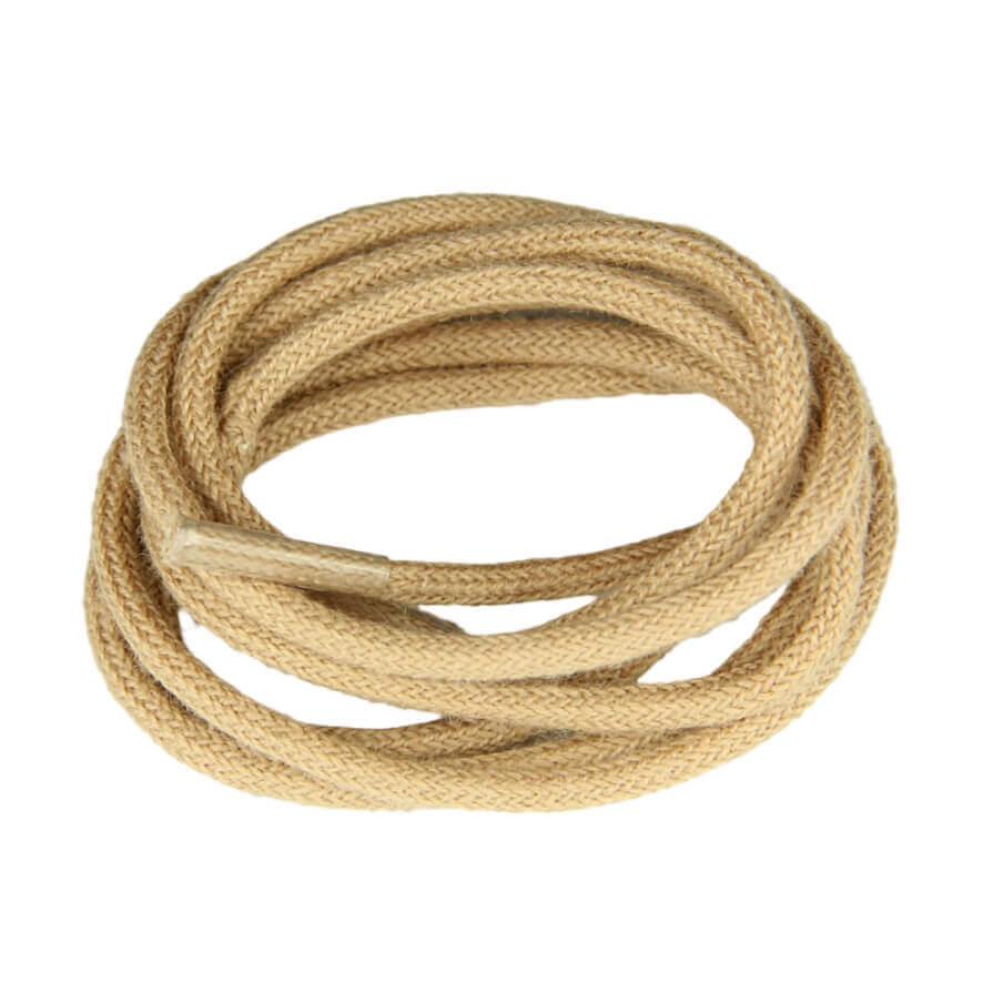 Fine Round Beige Shoe Laces in 100 Cotton
