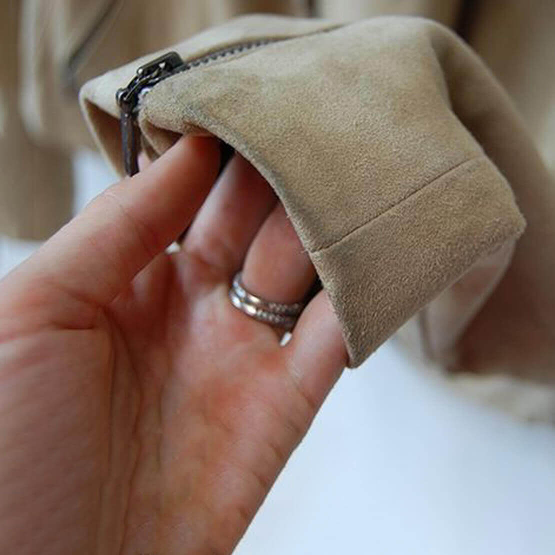 Washing a suede outlet jacket